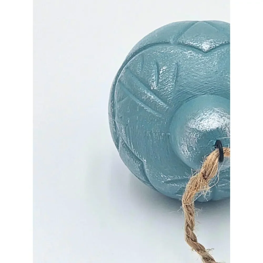 Upcycled Carved Ornament – Rustic Vintage‑Style Decor, Turquoise Christmas